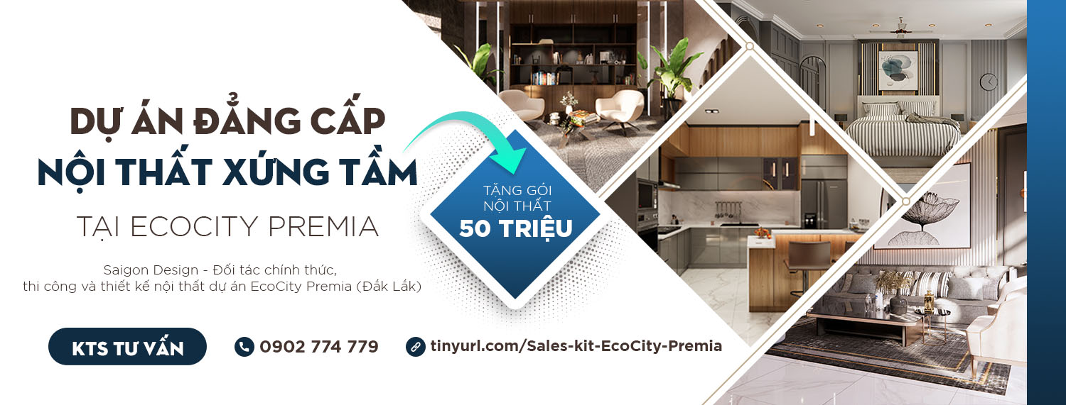 Saigon Design thiết kế nội thất dự án EcoCity Premia Buôn Mê Thuột Đắk Lắk